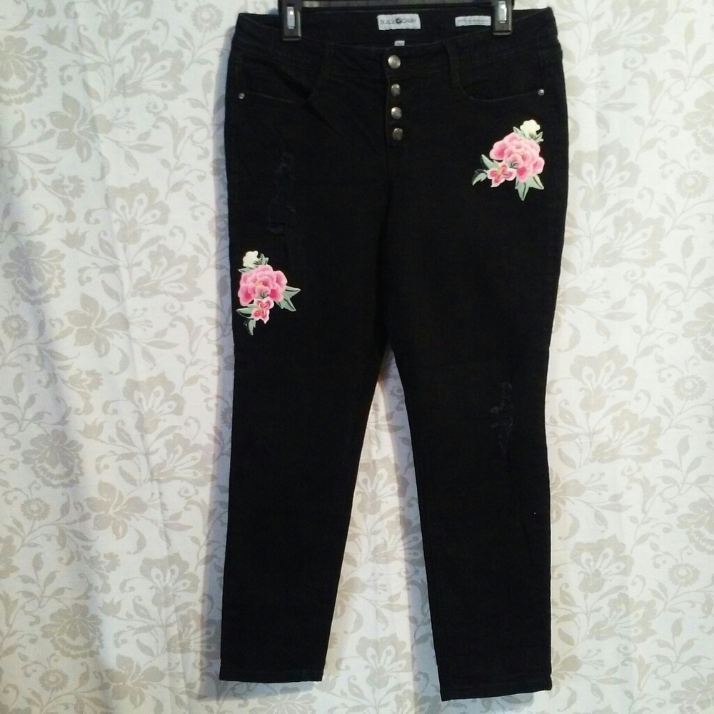 Black Daisy Jamie relaxed skinny black jeans